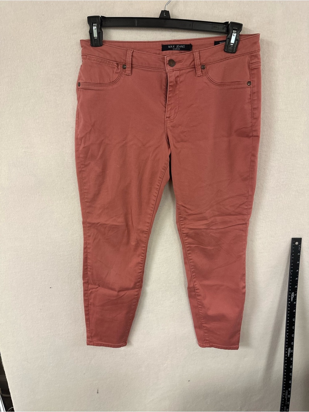 Max Blue Jeans Women’s Pants Mid Rise Skinny Salmon Colored Sz 12